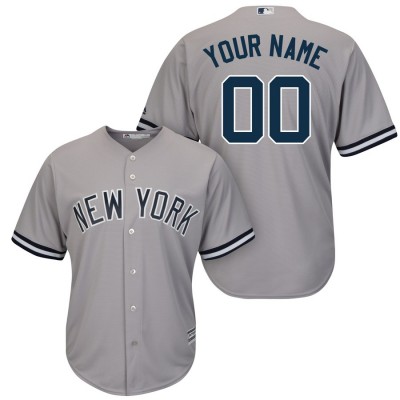 New York Yankees Majestic Cool Base Custom Jersey Gray